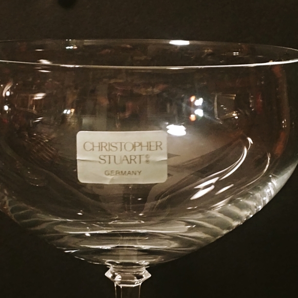 Christopher Stuart set of 4 Crystal Champagne Coupe Stem Glasses - Picture 2 of 3